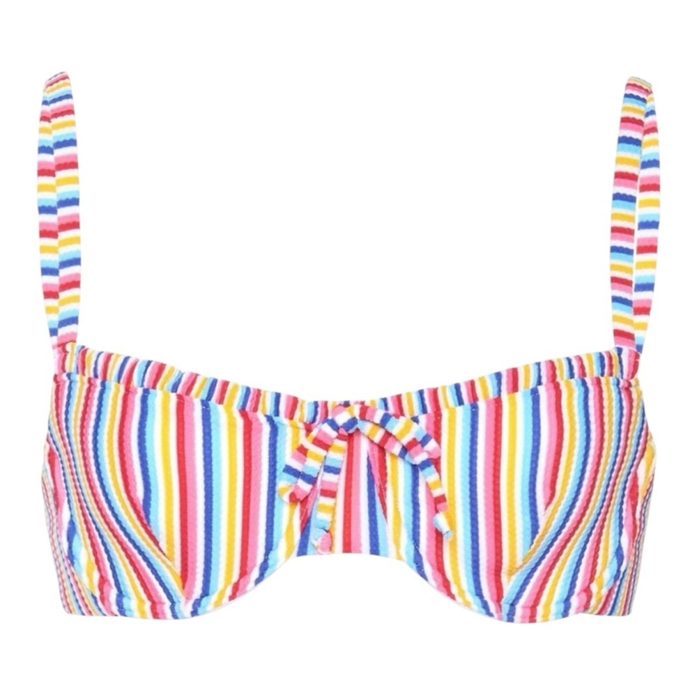 Onia Marilyn Bikini Top in multi micro stripe NWT - Picture 2 of 5